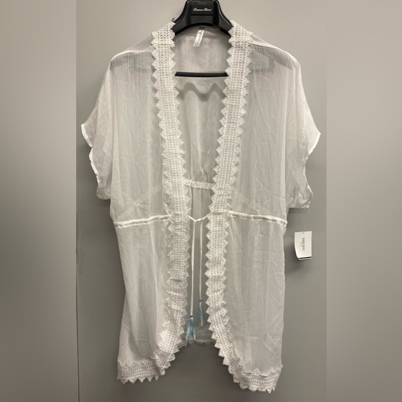 David’s Bridal White Sheer Robe Size L/XL NWT - Picture 1 of 7